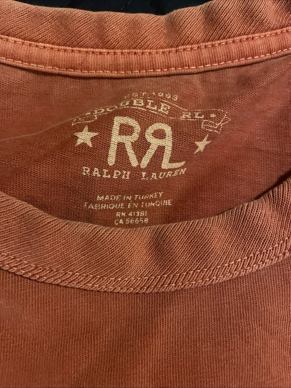 Ralph Lauren Double RL Rust Red Graphic Short Sleeve Tee - Picture 4 of 5